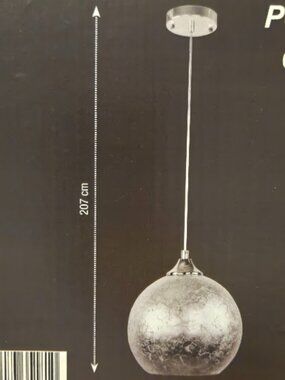 Silver Textured Globe Pendant Lamp Modern Hanging Light Fixture E26 Max 40W New